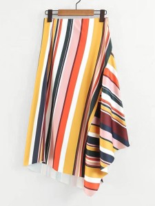 Asymmetrical Striped Skirt